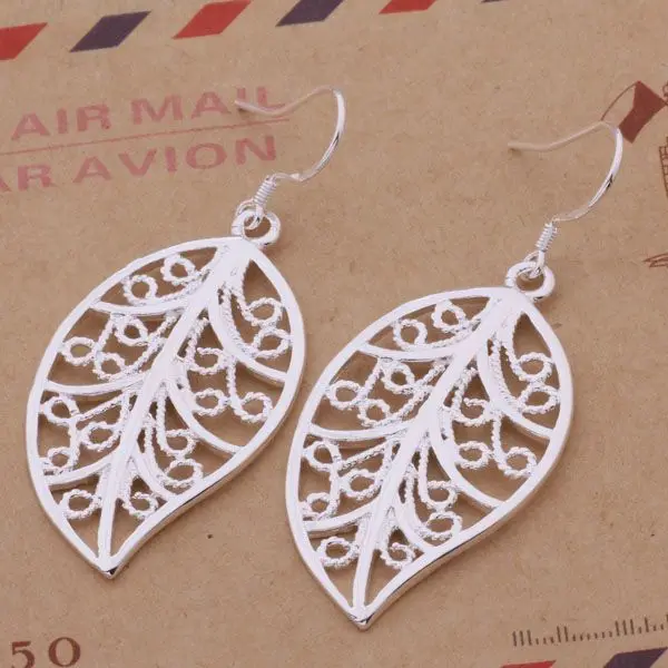 

AE247 Hot 925 sterling silver earrings , 925 silver fashion jewelry , shining leaf /cduakvba anxajfea