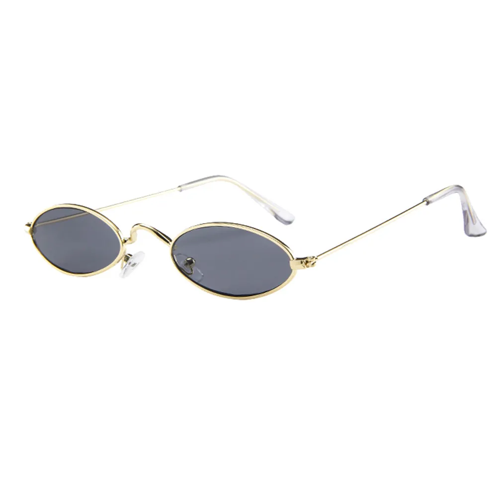 Новые Модные Винтажные маленькие овальные солнцезащитные очки в ретро стиле, эллипс, металлическая оправа, очки, трендовые Модные оттенки, очки для женщин/мужчин, анти-УФ