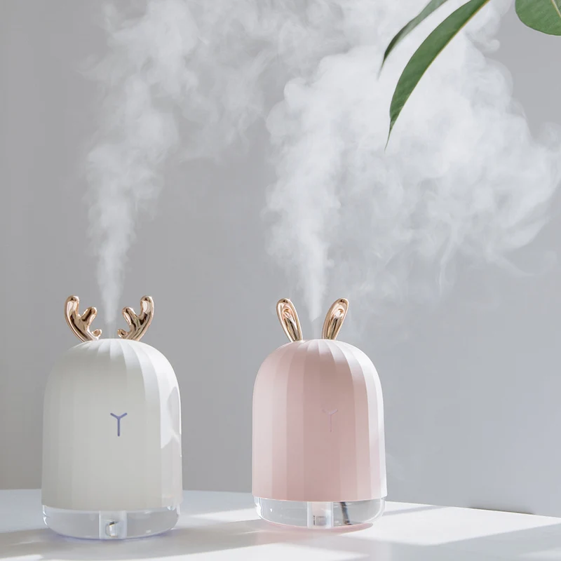 

Cute 220ML Portable Ultrasonic Air Humidifier Aroma Essential Oil Diffuser for Office Home Car USB Fogger Mist Maker with Lamp