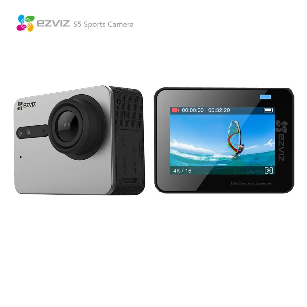 Ezviz s5 Action Sports Камера 4k WiFi сенсорный экран Водонепроницаемый Электронный anti shake