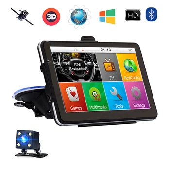 

7 Inch Car GPS Navigator Navigation WinCE 6.0 Bluetooth AVIN Rearview camera 8GB/256MB Europe Navitel Lifetime Map Vehicle gps