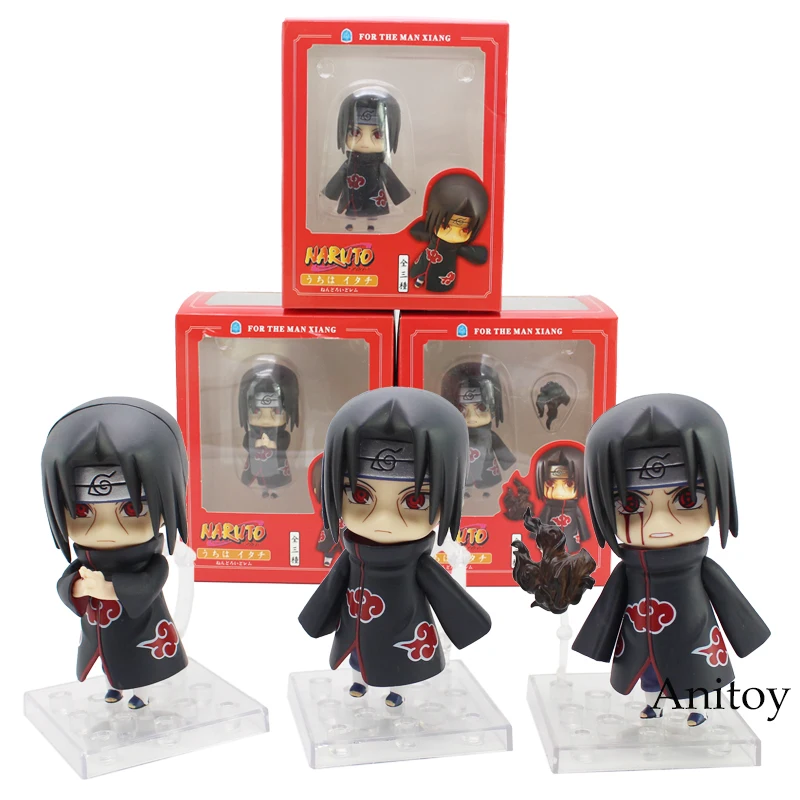 

Anime Naruto Uchiha Itachi Q Version Nendoriod Doll PVC Figures Collectible Model Toys 3pcs/set 9cm