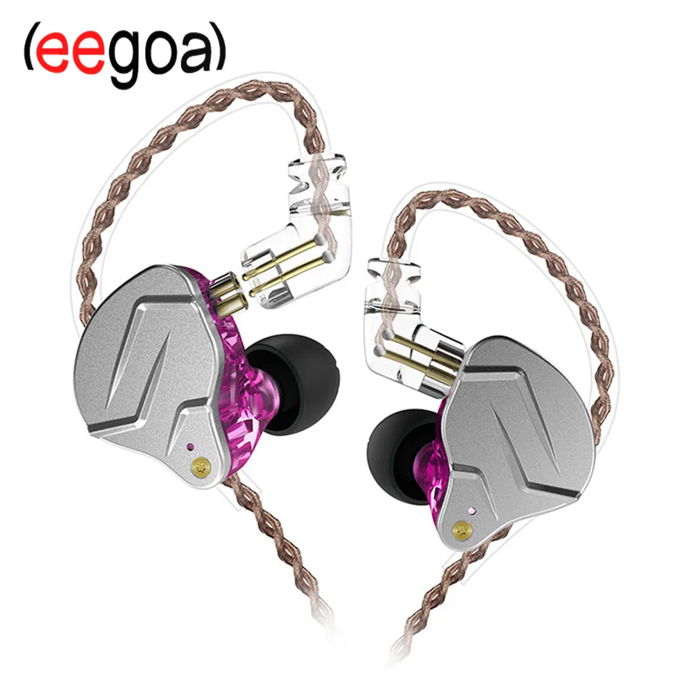KZ-ZSNpro Ring Iron Moving Earphones with Wheat Bass Metal in-ear Headsets Wired Sports for Android iOS | Электроника