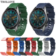 Мягкий силиконовый спортивный ремешок для HUAWEI Watch GT 22 мм ремешки Резиновый Браслет замена мужской t ремешок для часов для мужчин и женщин ремешок аксессуары для часов