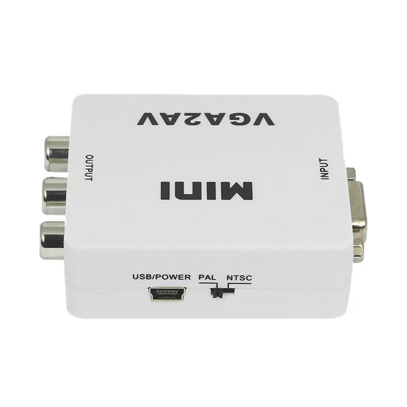Мини Графический видеоадаптер для видеосигнала конвертер RCA с 3,5 мм аудио VGA2AV/CVBS+ аудиоконвертер для HDTV PC 1080 P