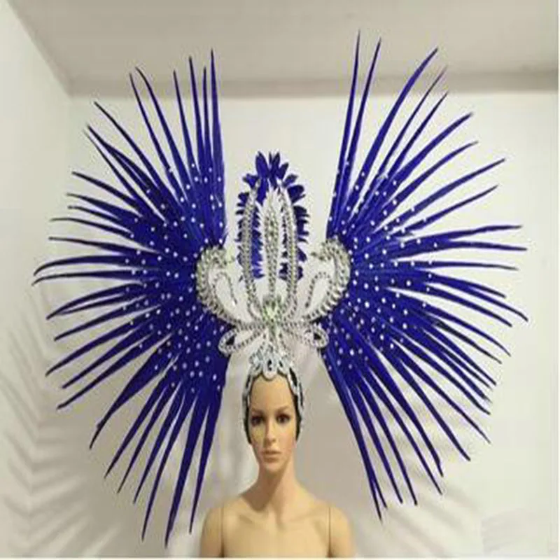 

custom samba party halloween carnaval headdress dance stage feather headpiece for singers