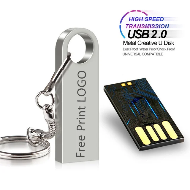 Новый металлический Usb флэш-накопитель, серебристый флеш-накопитель, водонепроницаемый накопитель 4G 8G 16G 32 GB 64 GB 128 GB, флешка, u-диск, деловой