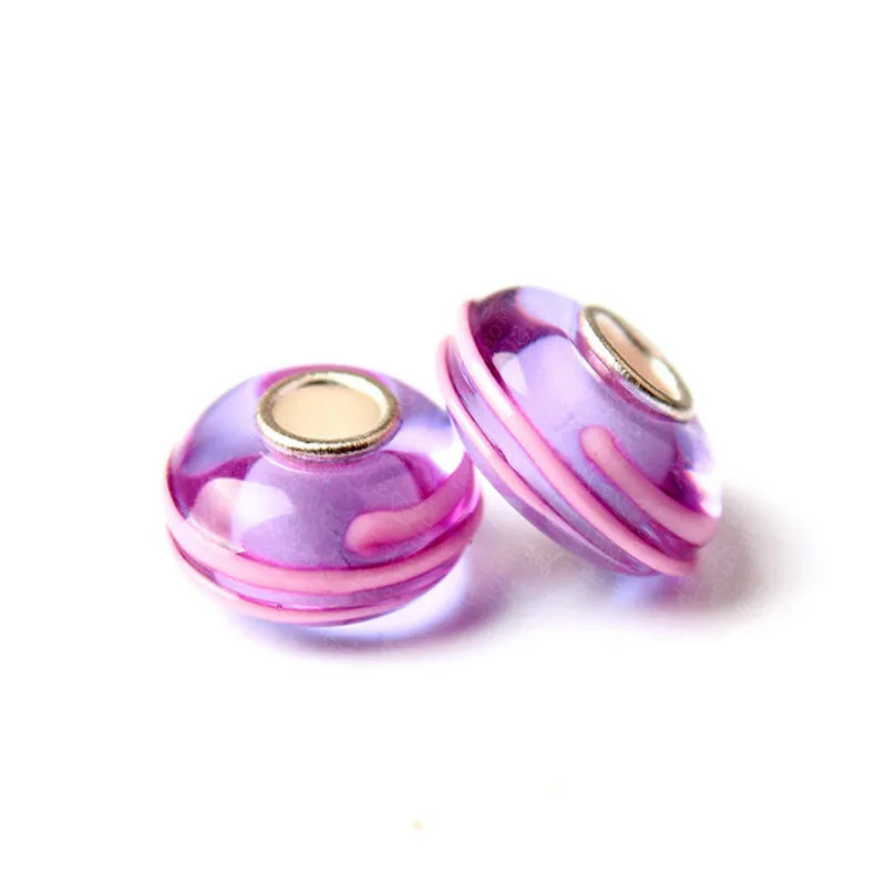 

NEW 1pcs purple style Murano Glass Bead fit 3MM 925 silver chain Bracelets & Necklaces DIY charms Women jewerly beads D5