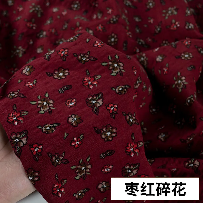 50x145 см льняная хлопчатобумажная ткань органический материал цветочный принт фабричное кружево одежда Лоскутная Ткань 24 цвета - Цвет: 10