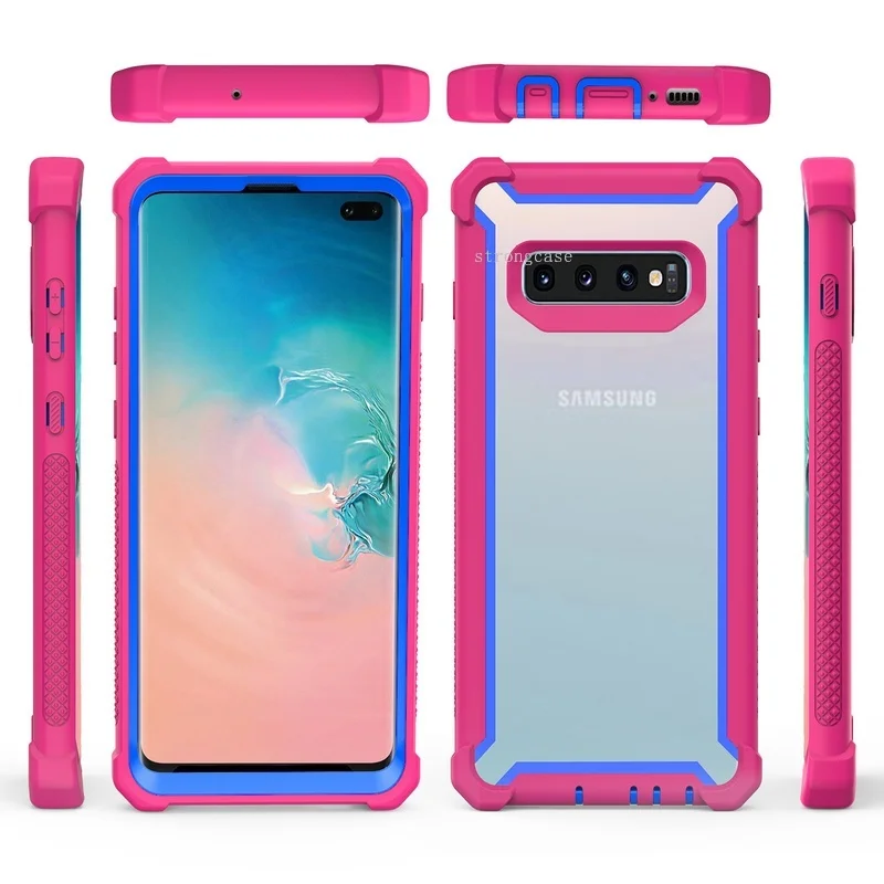 Цветной 360 Защитный противоударный чехол для samsung Galaxy S10 S10e S8 S9 Plus Note 9 с бесплатной защитой экрана