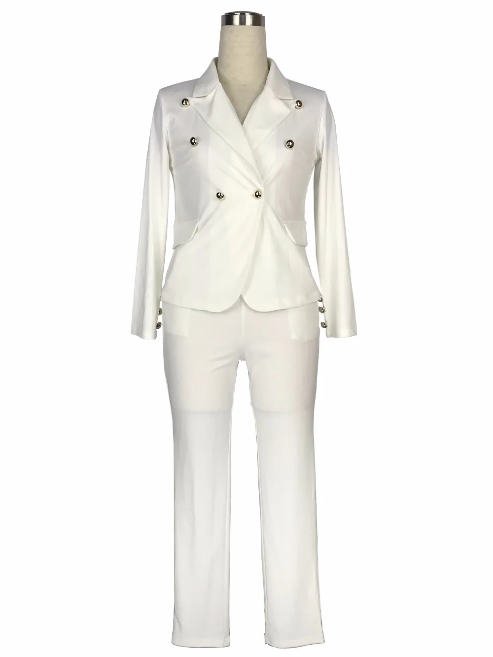 2019 Work Pant Suit OL 2 Piece Set for Women Business Interview Suit Set Uniform Blazer Pencil Pant Office Lady Suit Black White