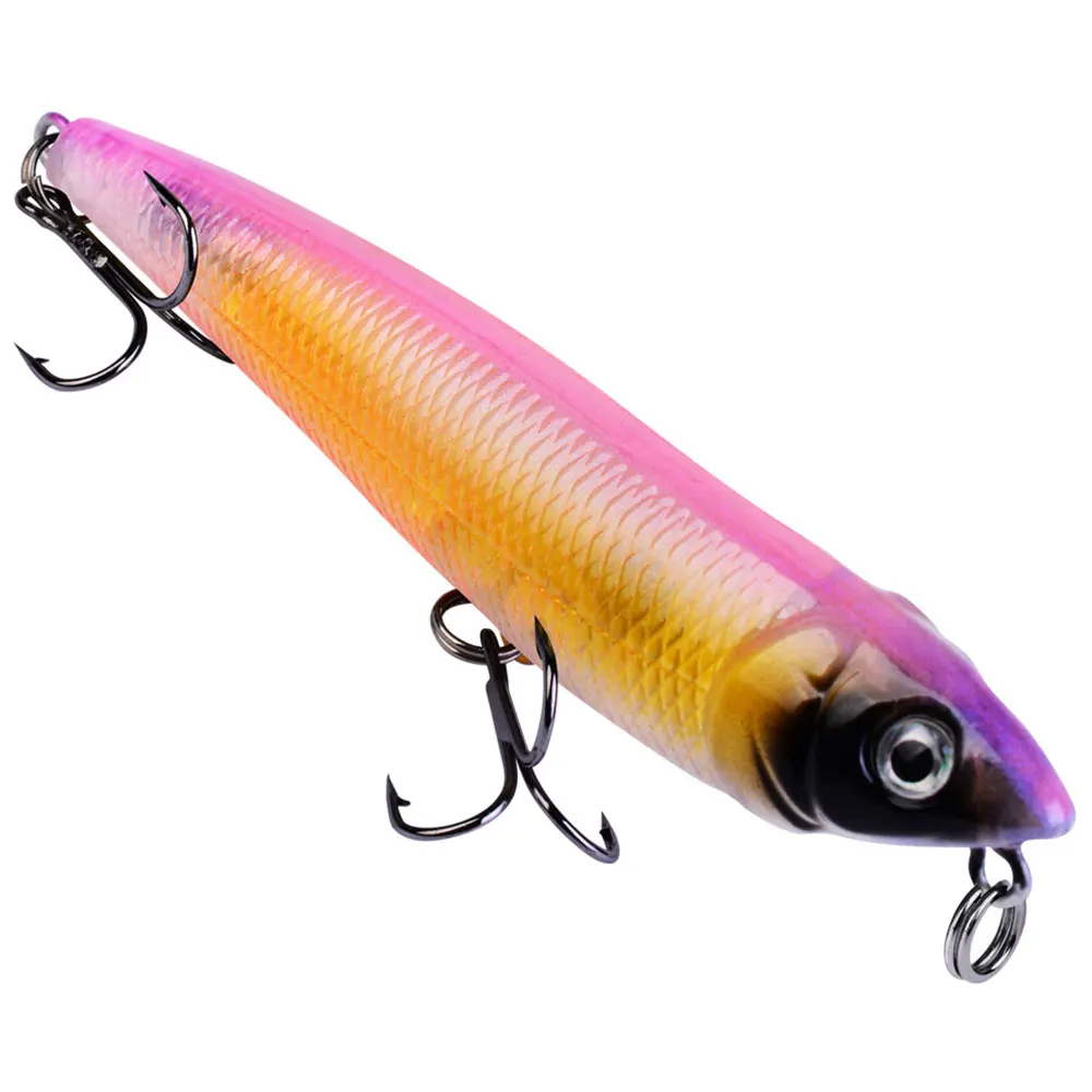 6 шт Whopper Popper 9 см Topwater рыболовная приманка искусственная жесткая 3D воблеры с