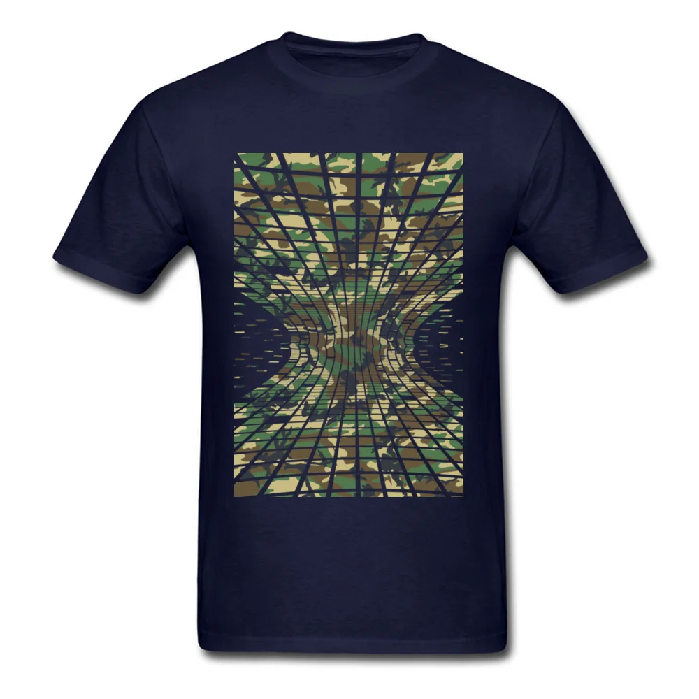 Faddish Tiled Warped Camo Birthday T-shirts Crew Neck 100% Cotton Men Tees Short Sleeve Fall Birthday Tee-Shirt Tiled Warped Camo navy