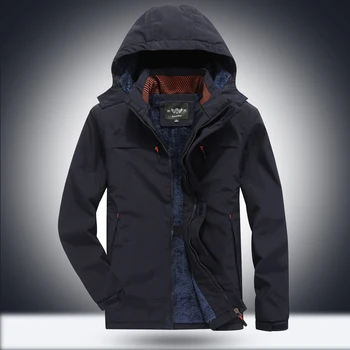 

Windproof Fleece Jacket Men Casual Hooded Detachable Brand Trench Coat Men Clothes 2018 Outdoor Windbreakers Plus Size 4XL