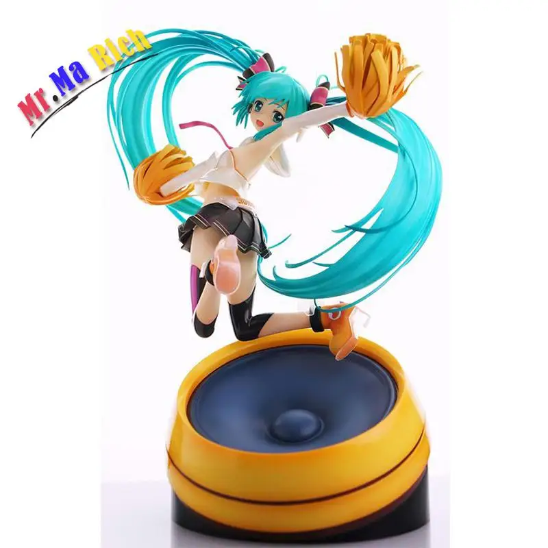 

22cm Anime Volcaloid Hatsune Miku Cheerful Ver. Pvc Action Figure Collection Model Toy Brinquedos Christmas Gifts With