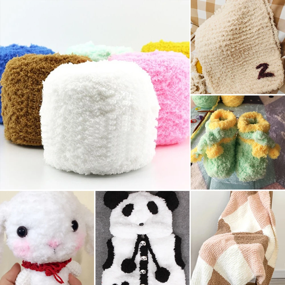 

100G warm and soft natural hand-woven wool 3PLY coral cashmere cashmere plush fluffy yarn fabric ribbon wool hat yarn