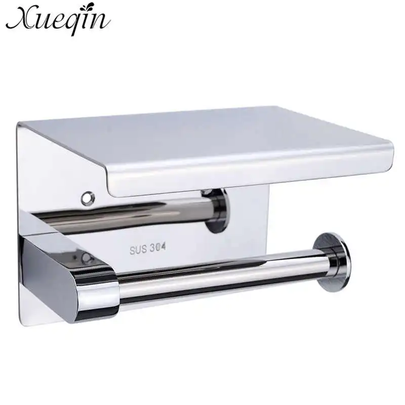 

Xueqin Stainless Steel Paper Holder Towel Dispenser Bathroom Toilet Tissue Holder Wall Mounted Single Roll Paper Holders
