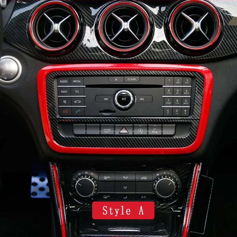 

CD Panel Stickers For mercedes benz cla amg w117 gla X156 carbon Air Conditioning Switch Panel Cover accessories