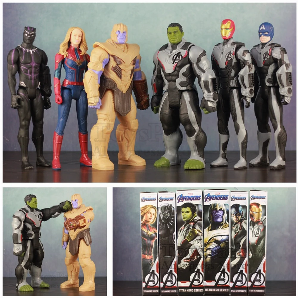 

NEW Marvel Avengers 4 Endgame Thanos Quantum Suit Hulk Iron man Captain America Marvel 12" Action Figures KO's Titan Hero Series