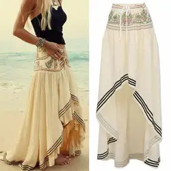 Экзотическое платье леди Макси Повседневная Цветочная Длинная пляжная юбка летняя женская юбка Бохо