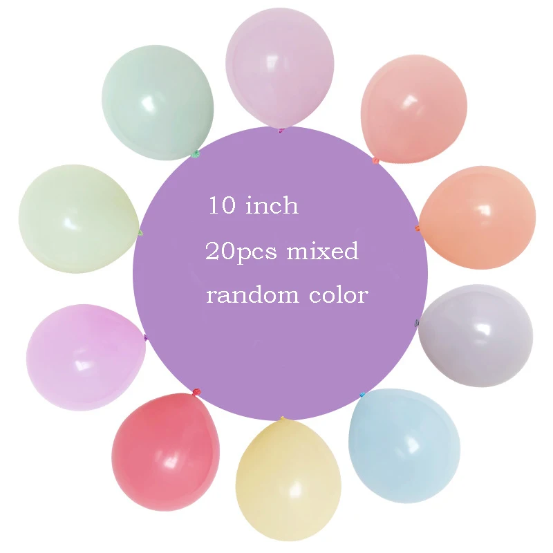 20Pcs Macaron Latex Balloons Birthday Party Wedding Decoration 10Inch Colorful  Balloon Anniversary Baby Shower Party Supplies