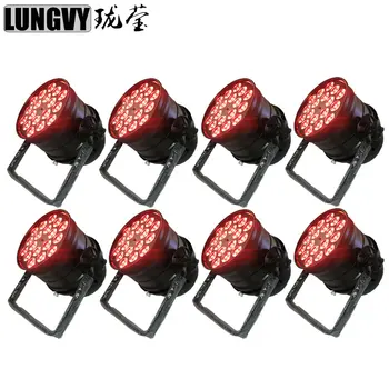 

Free Shipping 8pcs/lot Led Par 18x18W RGBWA UV Stage Par 64 Light 6in1 Led Par Stage Decoration Led Par Light Indoor Par Can