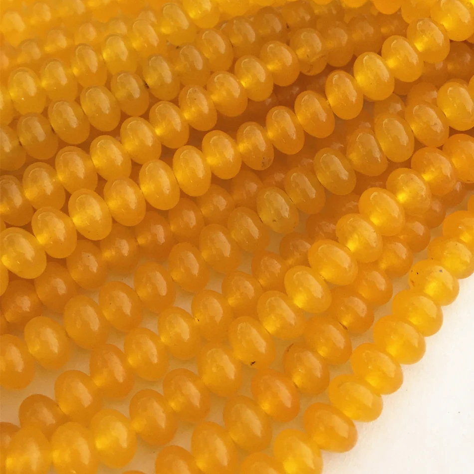 

Hot sale yellow chalcedony jades semi precious stone 5x8mm new fashion abacus rondelle loose beads jewelry findings 15inch FR56