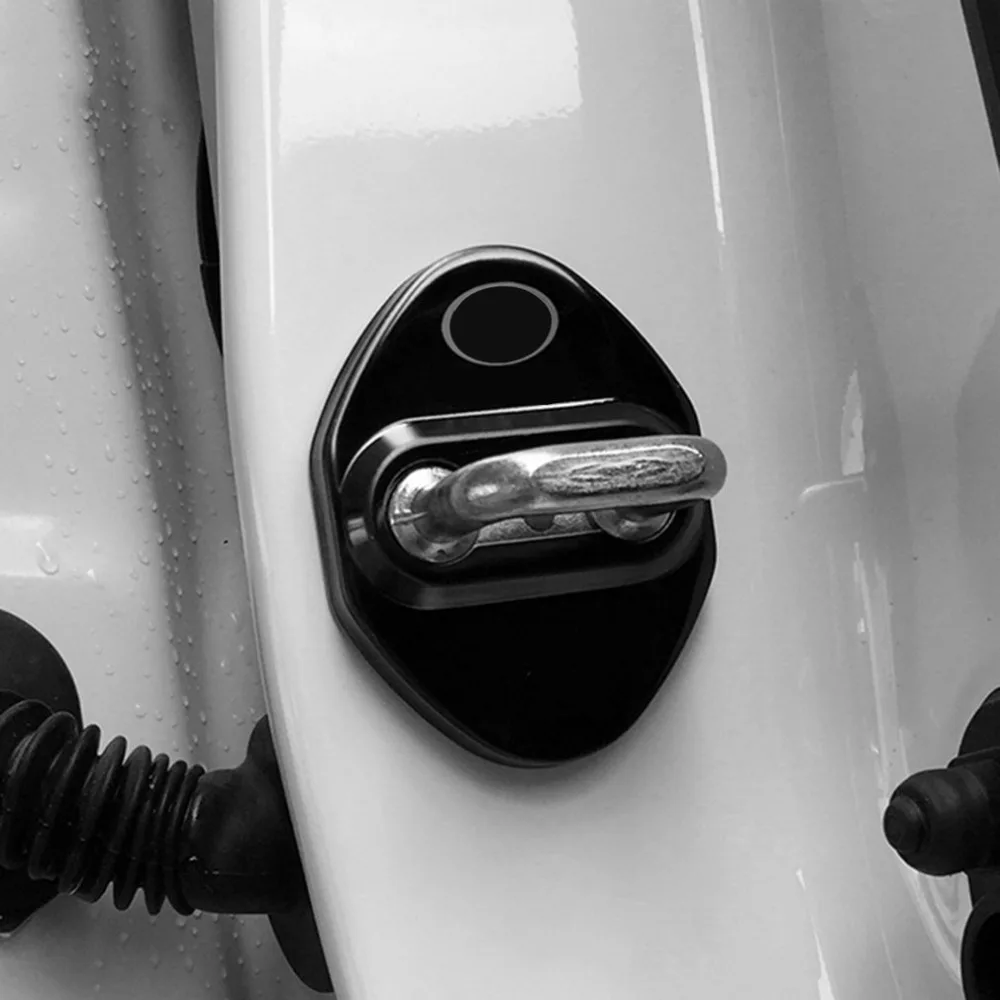 4pcs Door Lock Covers Decoration Protections Stainless Steel Cover Case