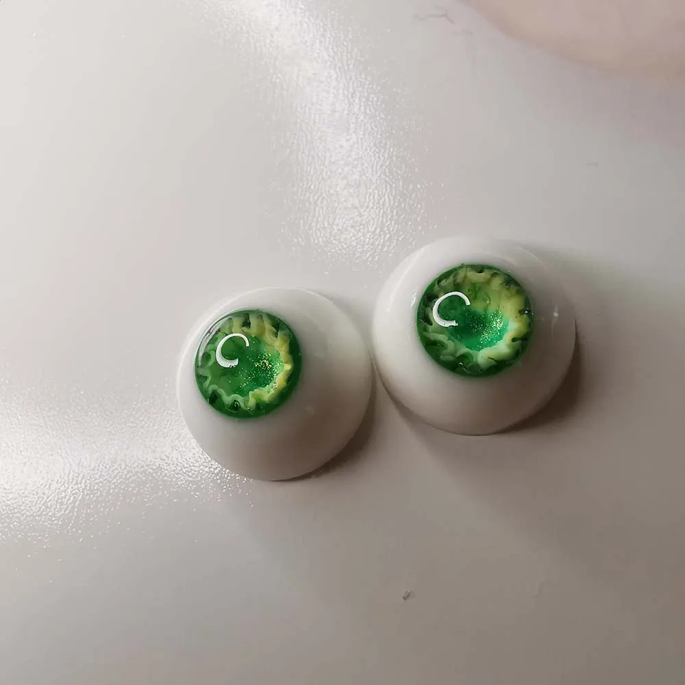 

14mm Resin BJD eyes shin green yellow UV eyeball for 1/4 1/3 1/6 bjd sd AS DZ Dollfie tiny bubbles diy handmade Resin eyes