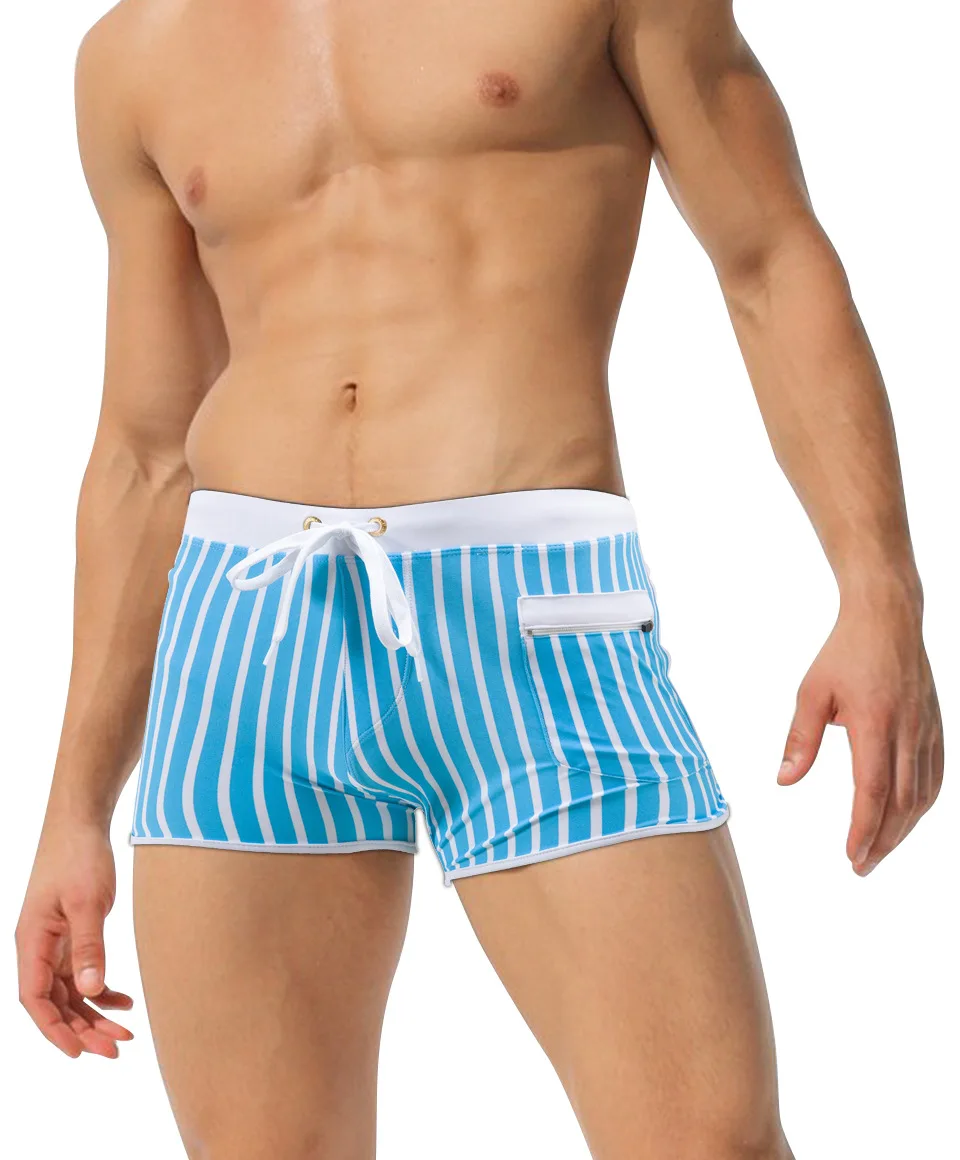 

Sexy Front Pocket Men's Swimming Trunks Swimwear Men Swimsuit Sexy Swimming Trunks Sunga Hot Mens Swim Briefs Beach Shorts