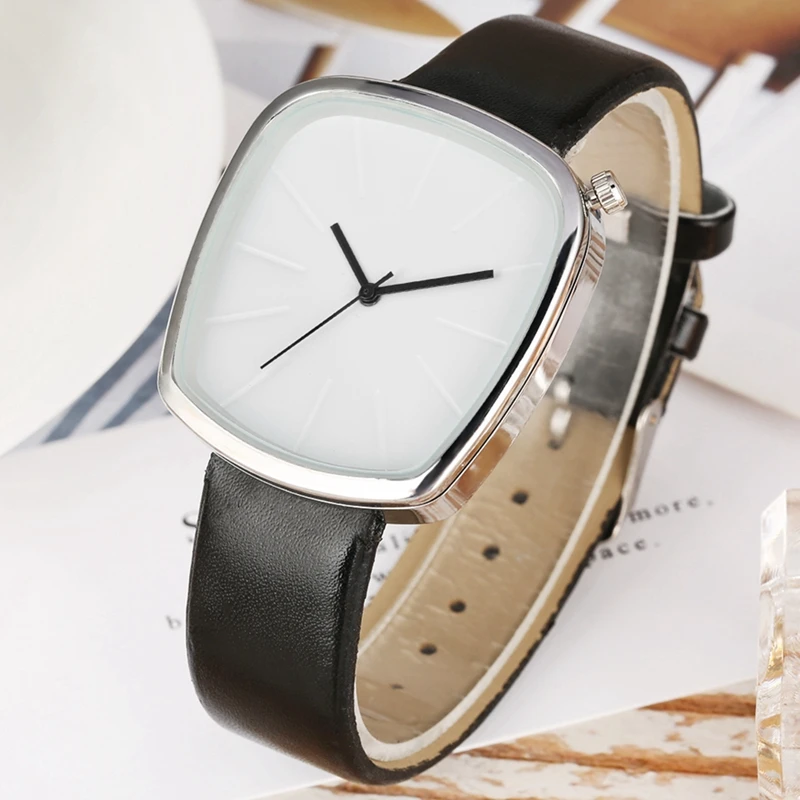 

Creative Irregular Square Minimalist Simple Women Watch Dial Analog Lady Trendy Quartz Leather Bracelet Watch Women's Wristwatch