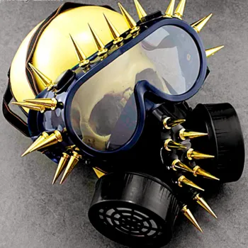 

Punk Metal Rivet Steam Punk Goggles Glasses Steampunk mask Gas Masks Daft Punk Respirator cyber Vintage glasses man Black Retro