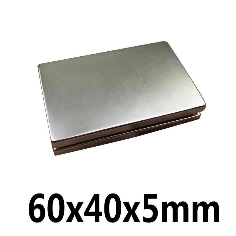 

1Pc 60x40x5mm N35 Cuboid Block Magnets Rare Earth Neodymium Magnets Strong Square Permanent Magnet