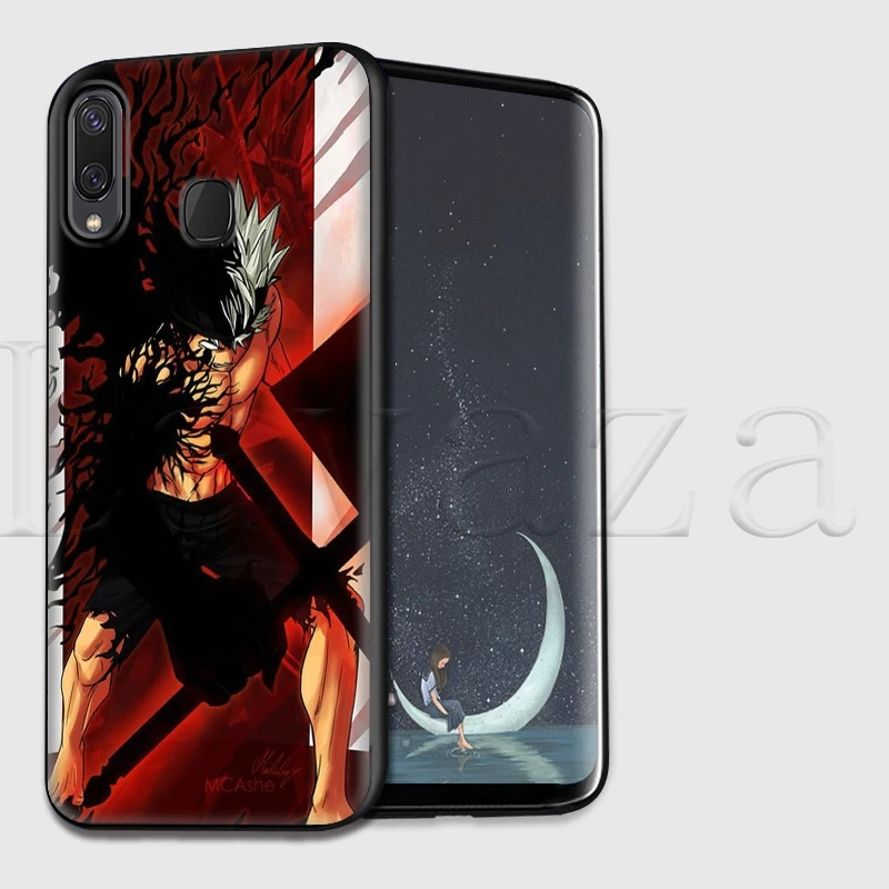 Чехол с черным клевером для Samsung Galaxy A10 A20 A30 A40 A50 A70 A50s A70s Note 10 Plus M10 M20 M30 A01 A11 A21