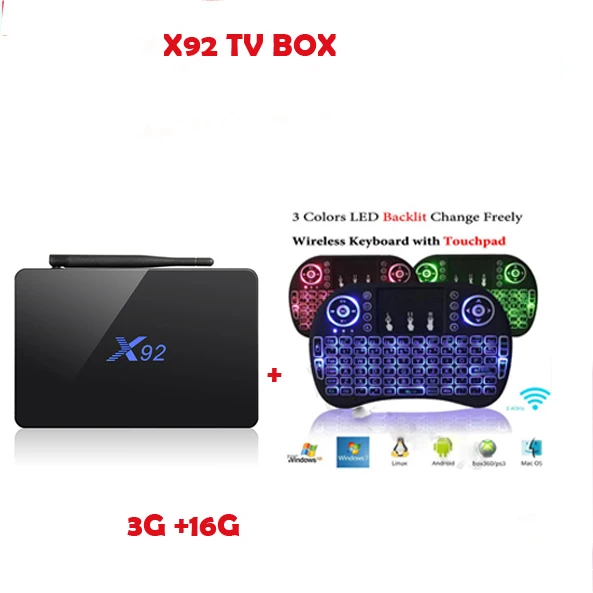 X92 Amlogic S912 android 7,1 tv Box 17,4 3 ГБ 32 ГБ Восьмиядерный 2,4 ГГц/5,8 ГГц WiFi Bluetooth USB 2,0 - Цвет: 3G 16G I8