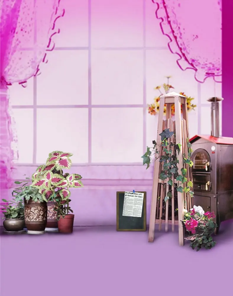 

5x7ft Pink Room Flowers Photography Backdrops Photo Props Studio Background