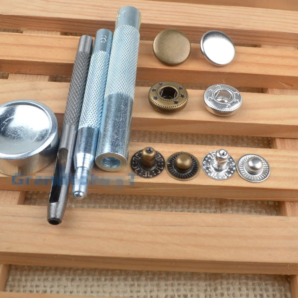 30 Sets 15mm Metal brass Snap clasp snap Fastener Poppers with Press