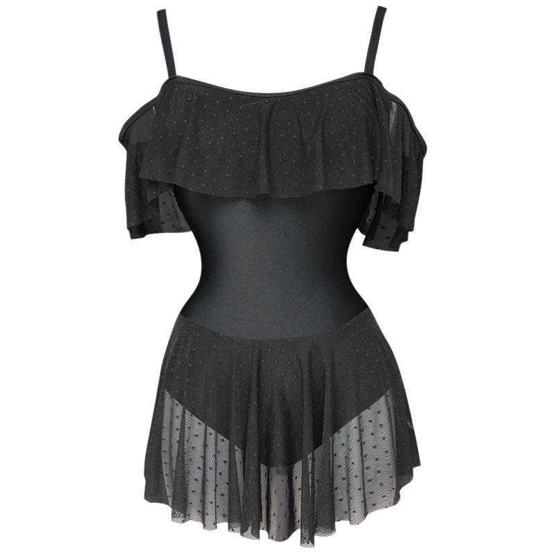 

Women Swimsuit One Piece Swimwear Mesh Suits Off The Shoulder Large Size Push Up May Swim Suits