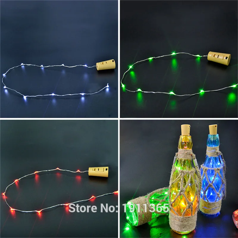 10-LED медная проволока сказочная гирлянда с пробкой для бутылки стеклянная