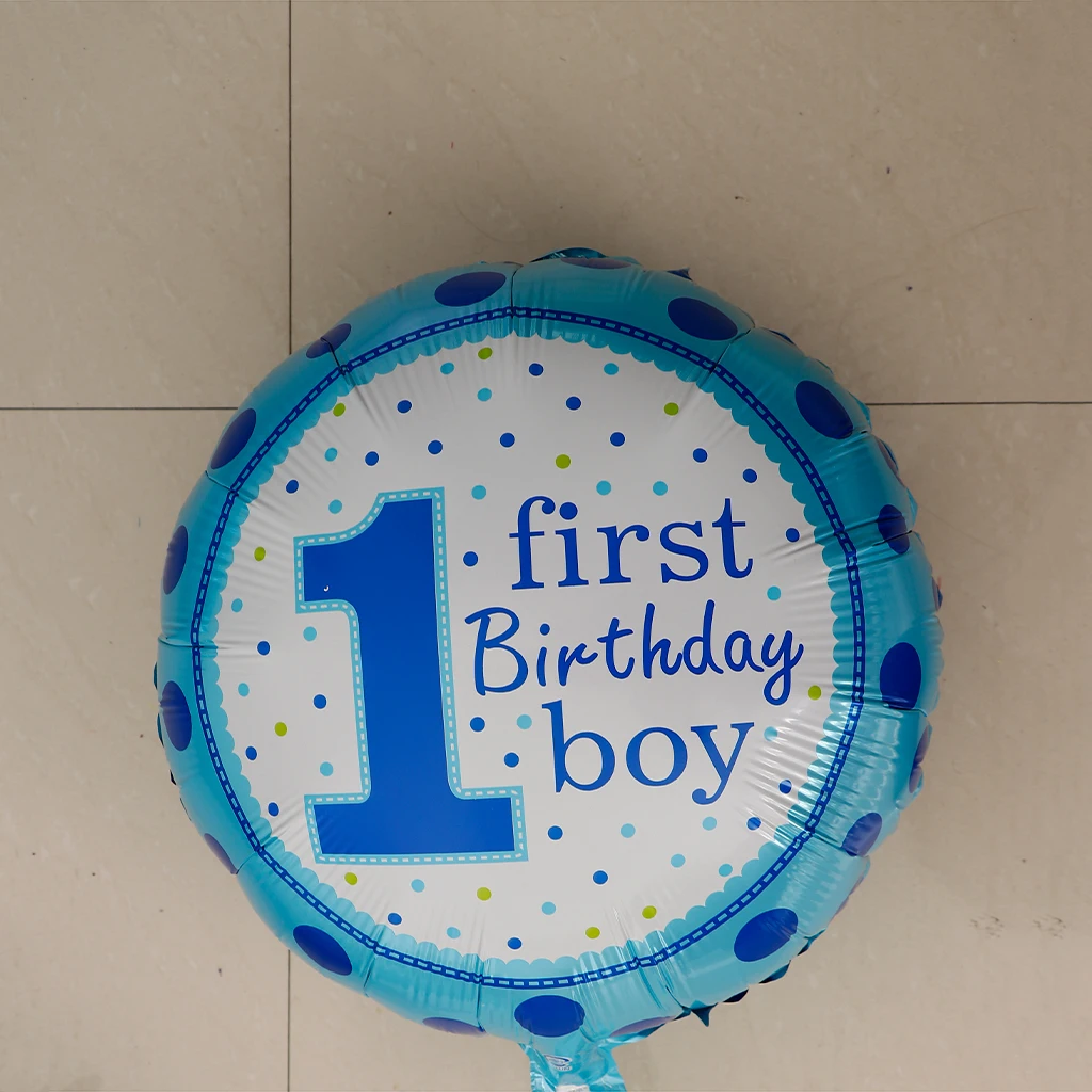 5pcs/set Cute Foil Balloons Baby Shower 1st Birthday Wedding Party Decor Blue Boy Festive & Party Supplies