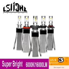 LSlight LED H7 H4 H1 9005 9006 H11 H3 880 9007 HB2 HB3 HB4 H27 HA CONDOTTO il Faro 12 V 60 W 16000LM Auto Lampadina Fiala Auto Della Lampada Della Luce