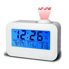 Модный проекционный будильник Многофункциональный цифровой ЖК-голосовой говорящий светодиодный температурный часы FBE3
