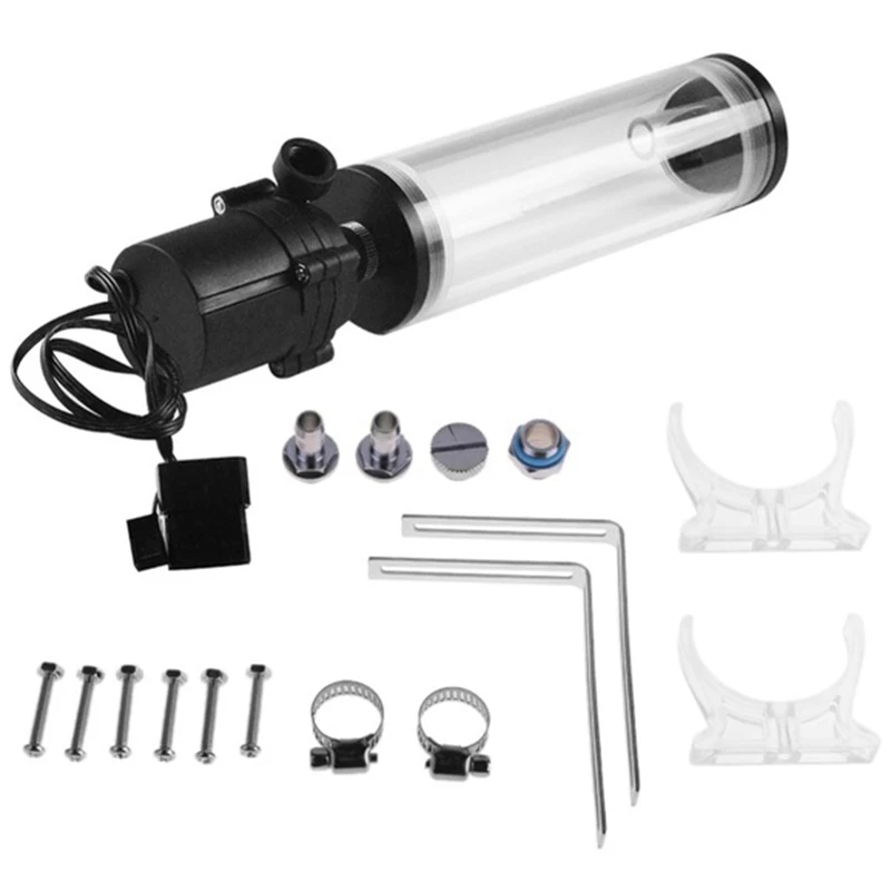 

G1/4 inch Thread Xhc8+160Mm Cylinder Computer Water Tank 12V 19W Pc Water Cooling Sc600 Pump Radiator Waterblock Holder Kit Fo