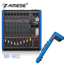 MB-802 синий 8-канальный видеорегистратор для микрофона цифровой микшерная усилитель консоли Pro караоке микшер с USB MP3 48В Мощность