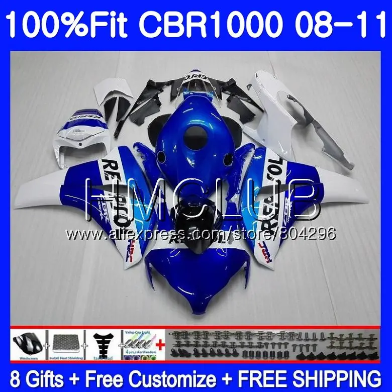 

Injection Repsol blue For HONDA CBR1000 RR CBR1000RR 08 09 10 11 70HM20 CBR 1000 RR CBR 1000RR 2008 2009 2010 2011 Fairing kit