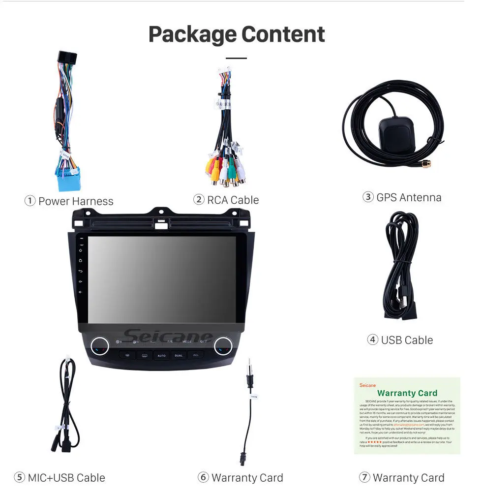 Excellent Seicane Car Stereo 10.1" HD Android 9.0 GPS Navi For Honda Accord 7 2003 2004 2005-2007 8-Core Support Steering Wheel Control 16 Excellent Seicane Car Stereo 10.1" HD Android 9.0 GPS Navi For Honda Accord 7 2003 2004 2005-2007 8-Core Support Steering Wheel Control 16