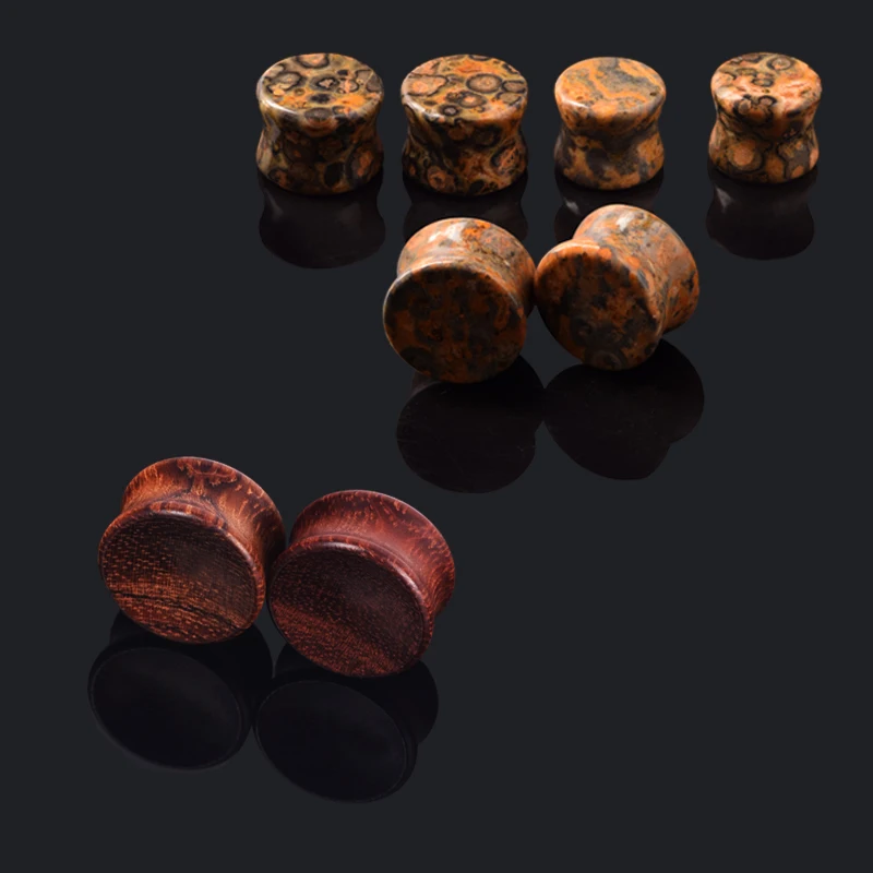 Organic Concave Sono Solid Wood Ear Plugs Ear Gauges Sold by Lot 2pairs