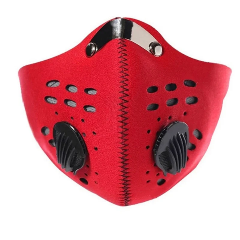 Тренировочная маска активированная угольная маска велосипедные маски для лица с фильтром Половина лица пылезащитный ветрозащитный Теплый велосипед езда на велосипеде маски - Цвет: Red