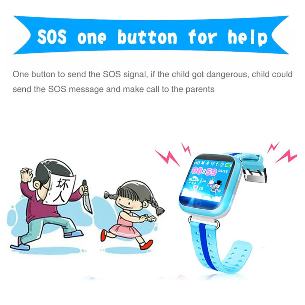 Q750 Smart Child Watch Touch Screen GPS Tracker SOS for Help Anti Lost Monitor Phone Call Wristwatch for Children Kids GIFTS
