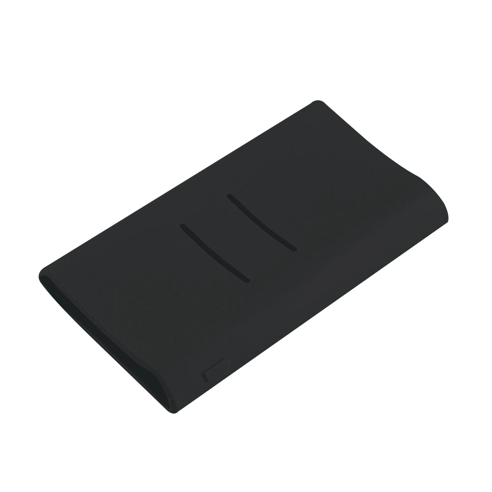 Силиконовый чехол для Xiaomi power Bank 2 поколения 20000 мАч PLM10ZM резиновый чехол-сумка для портативного внешнего аккумулятора - Цвет: Черный